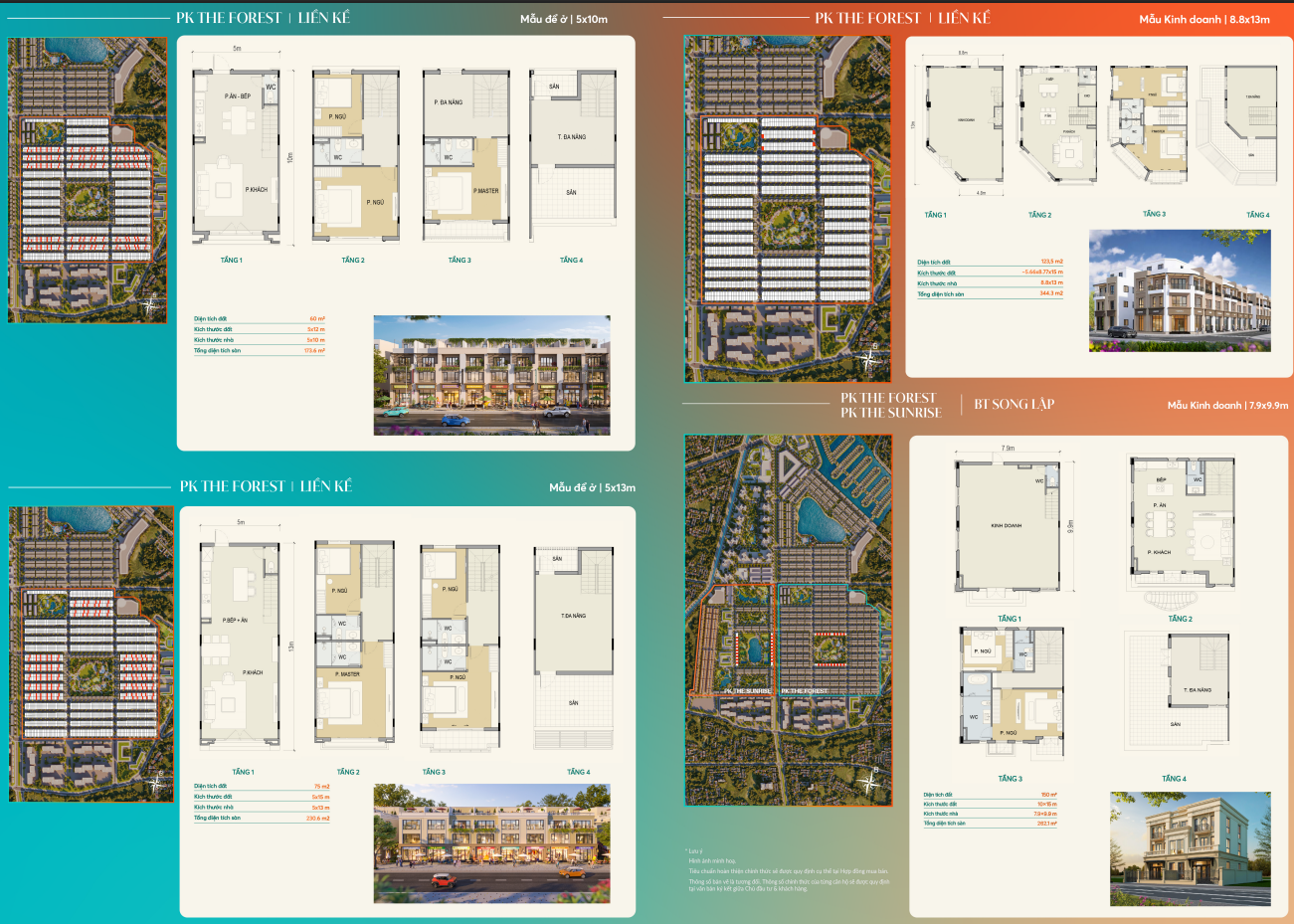 Bảng Thiết kế nhà ở tại Vinhomes Green City